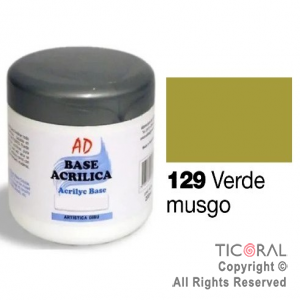 BASE ACRILICA AD 129 VERDE MUSGO 200ML X 3 UNIDADES